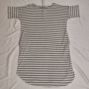 Red Lolly Striped Gray T-Shirt Dress With Pockets Size Medium